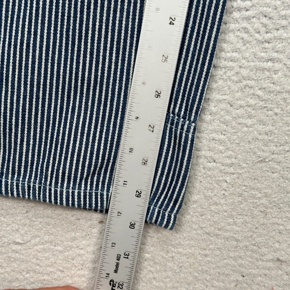 Dickies Hickory Striped Navy & White Bib Overalls size Small Womens/Unisex - Picture 12 of 16